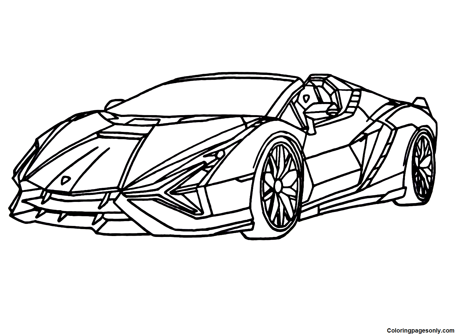 Pagina da colorare di Lamborghini Sian Roadster