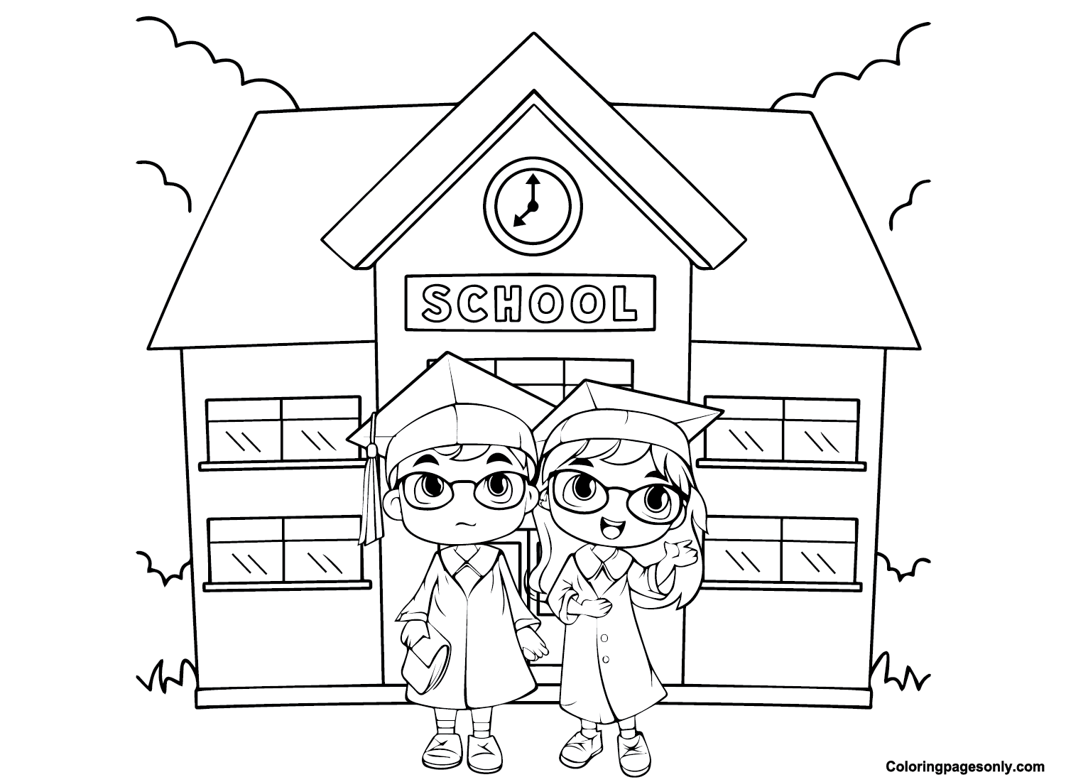 Last Day of School for Kids Coloring Page