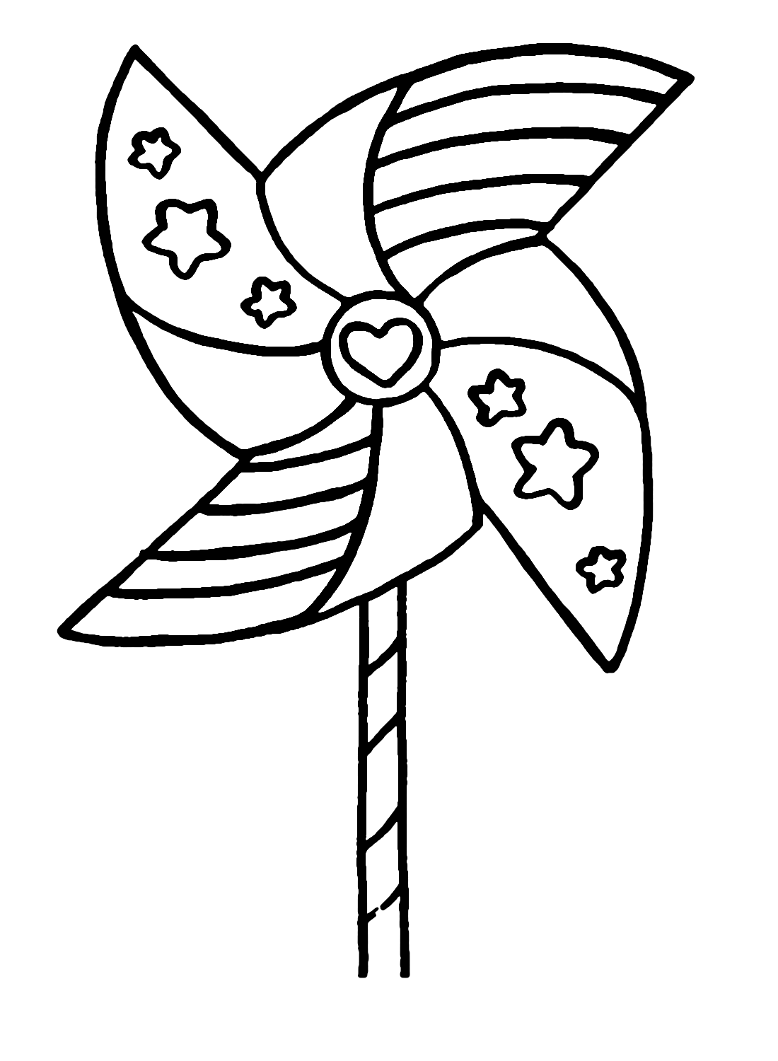 Lovely Pinwheel Coloring Page