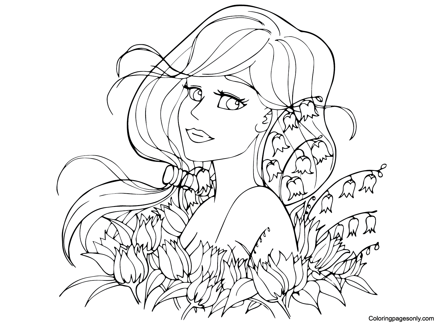 Lovely Teenage Girl Coloring Page