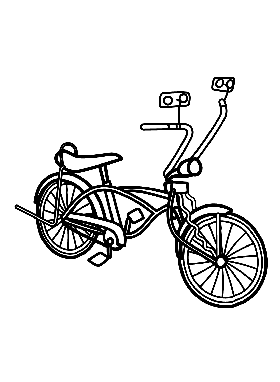 Lowrider Bicycle Coloring Page