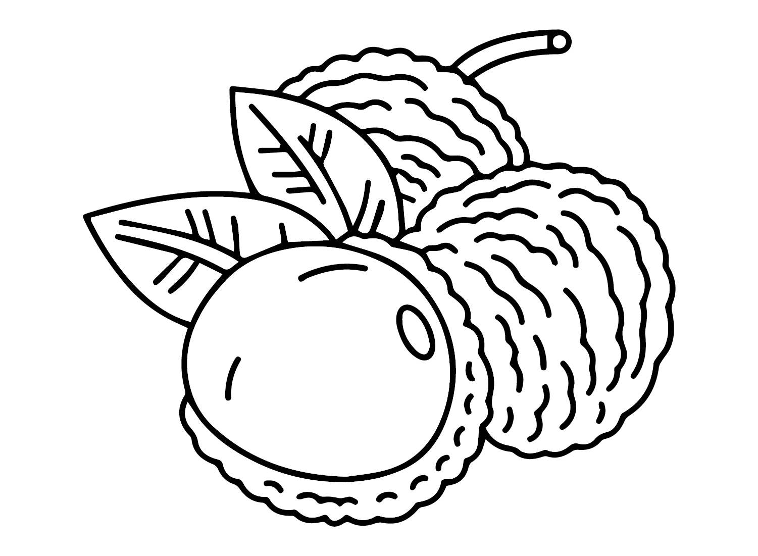 Lychee for Kids Coloring Page