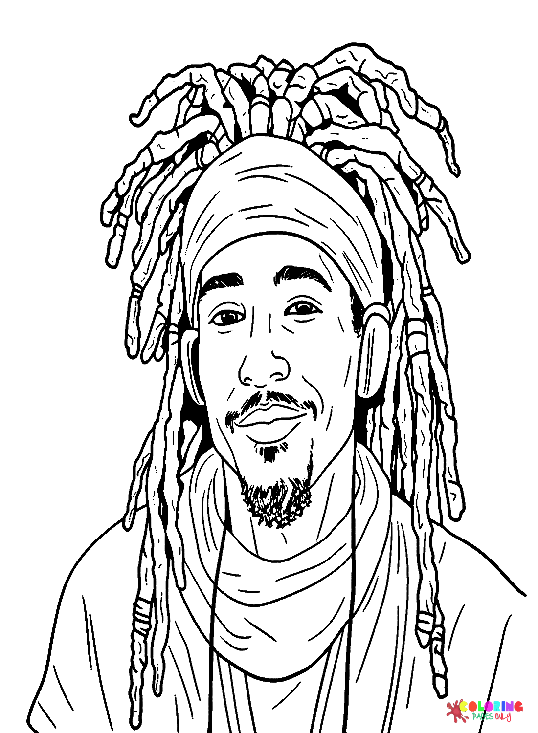Man with Dreadlocks Coloring Page