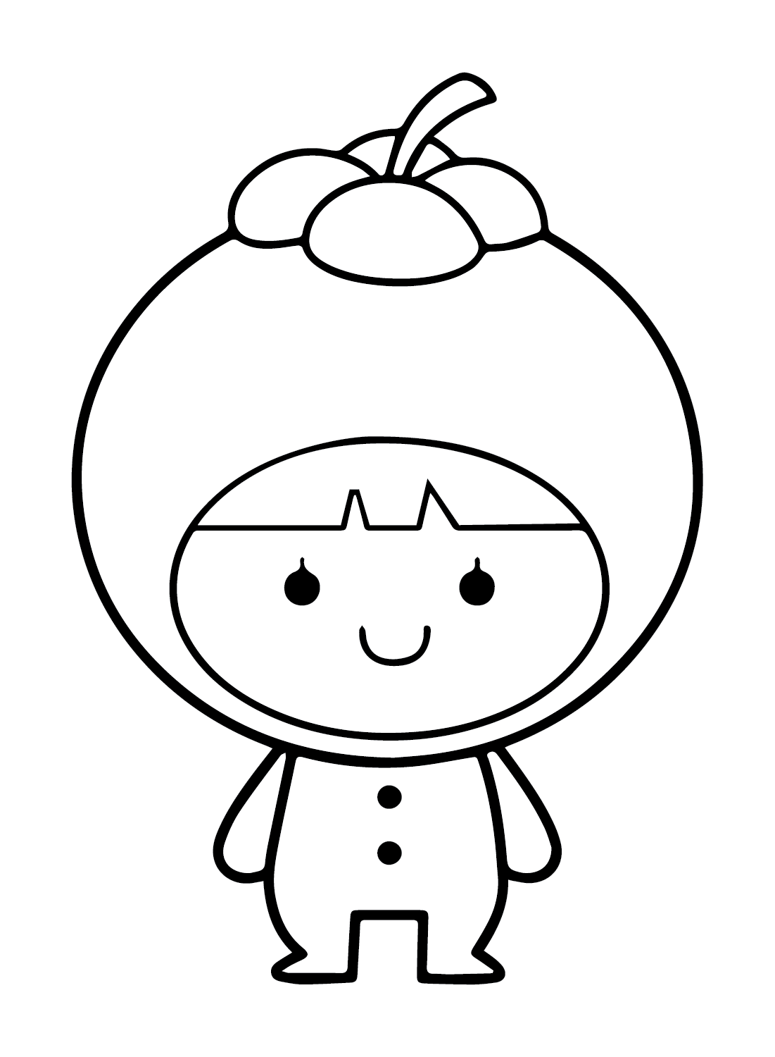 Mangosteen Character Coloring Page - Free Printable Coloring Pages