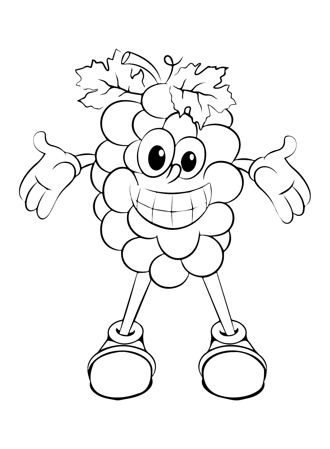 Mascot Grape Coloring Page