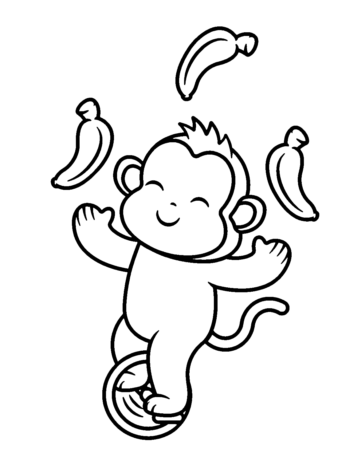 猴子马戏团用独轮车玩香蕉
