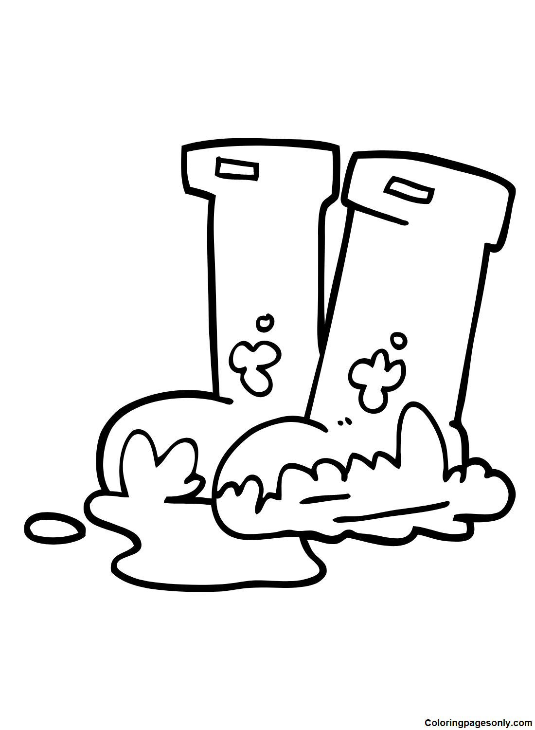 Muddy Boots Coloring Page
