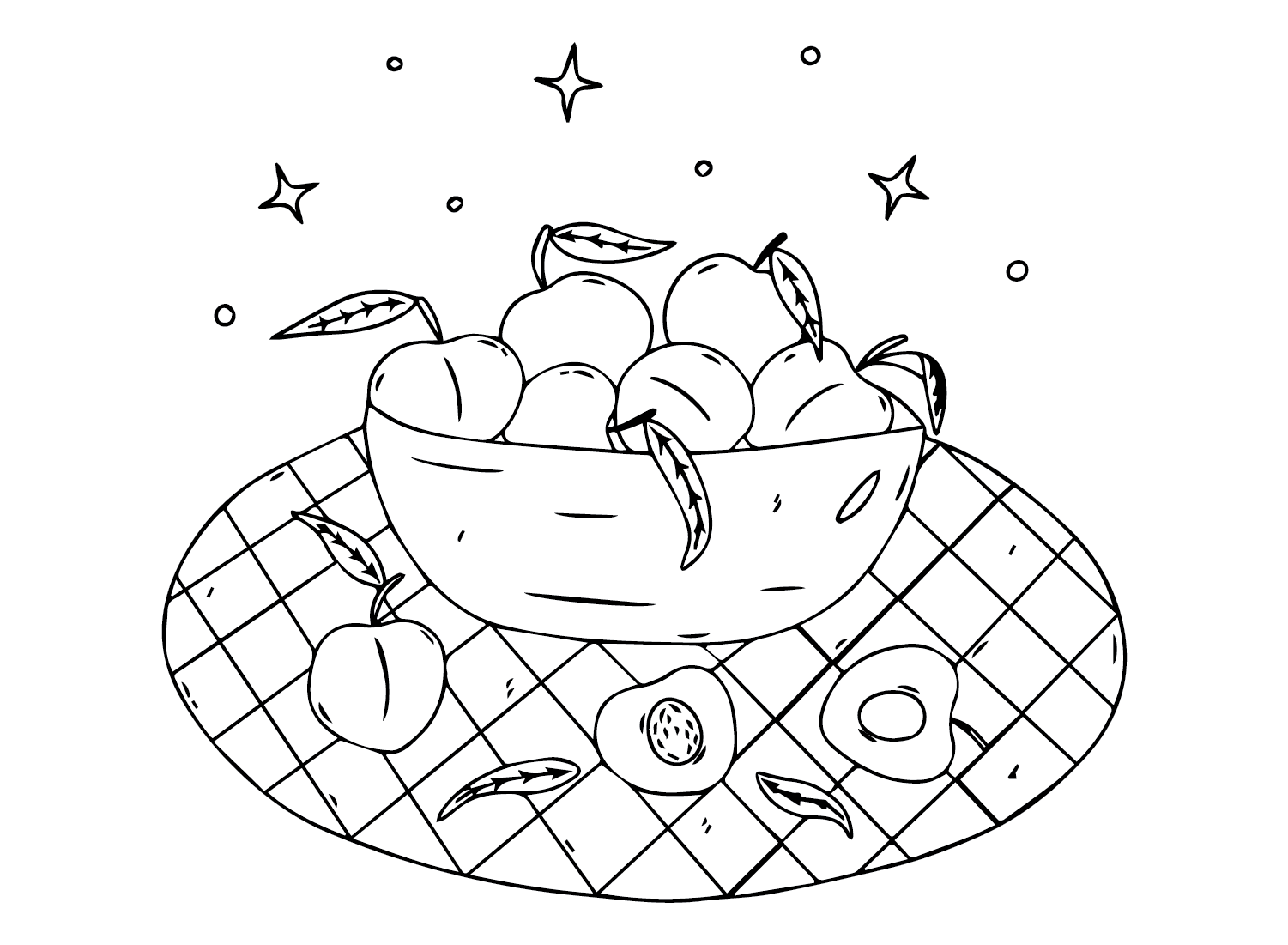 Nectarine Dessert Coloring Page