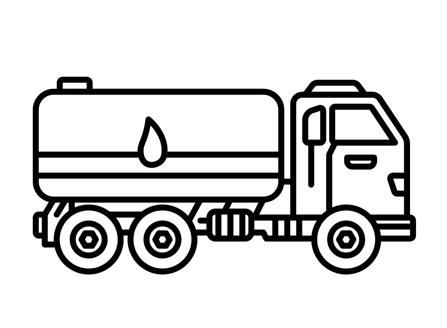 Oil Tanker Truck Coloring Page