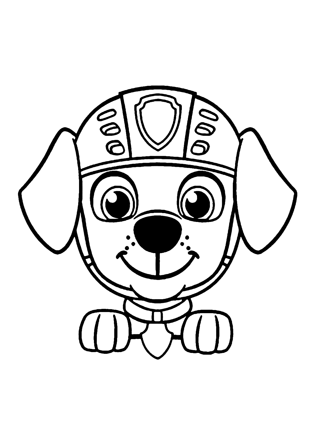 Paw Patrol Zuma Head Coloring Pages