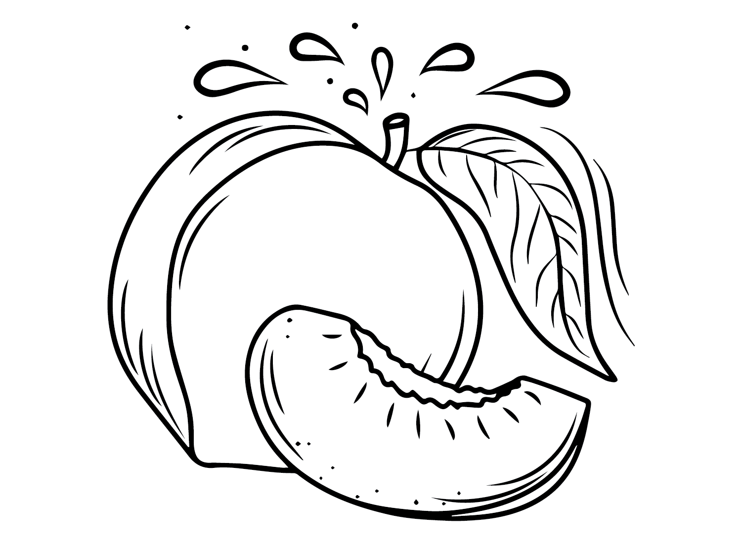 Pfirsiche Zeichnung aus Pfirsichen