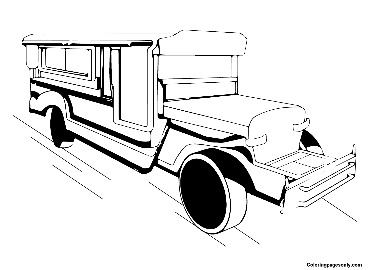Philippines Jeepney Coloring Page