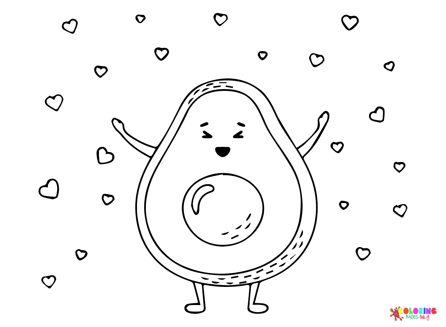 Pictures Avocado Coloring Page