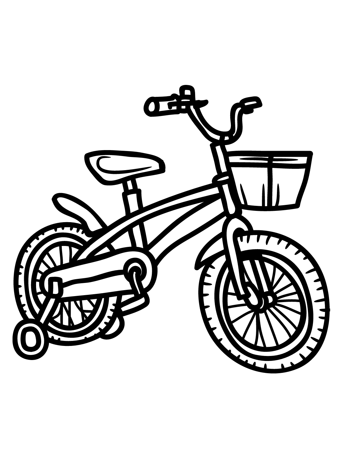 Pictures Bicycle for Kids Coloring Page