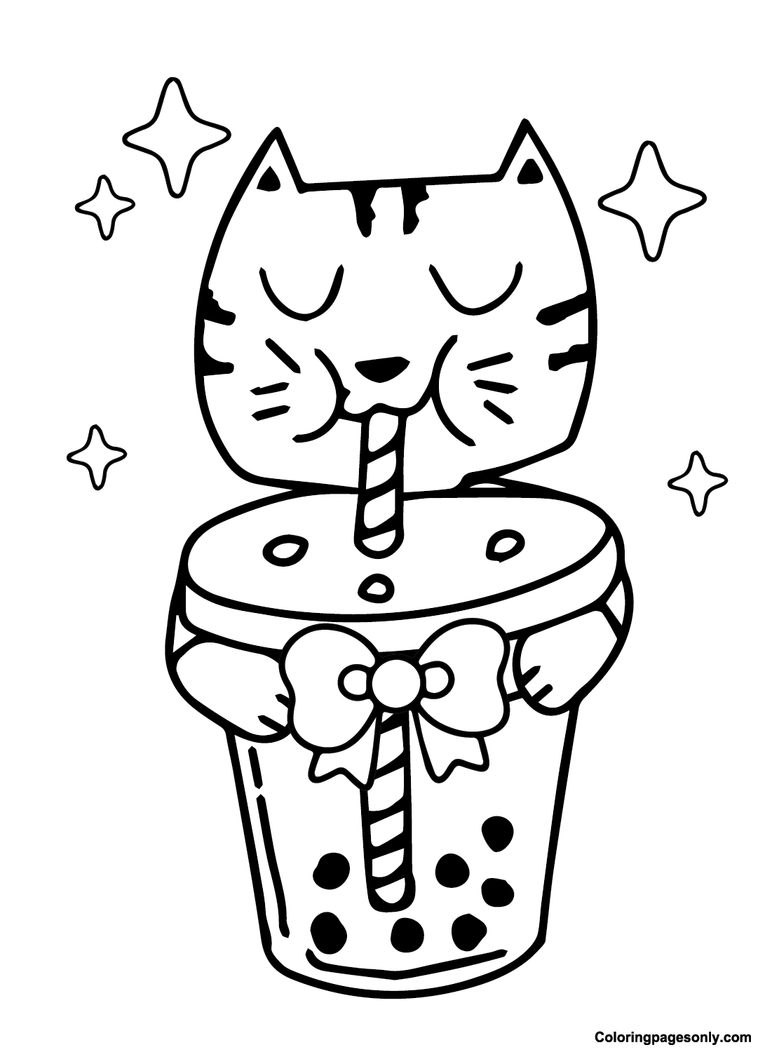Pictures Boba Tea Coloring Page