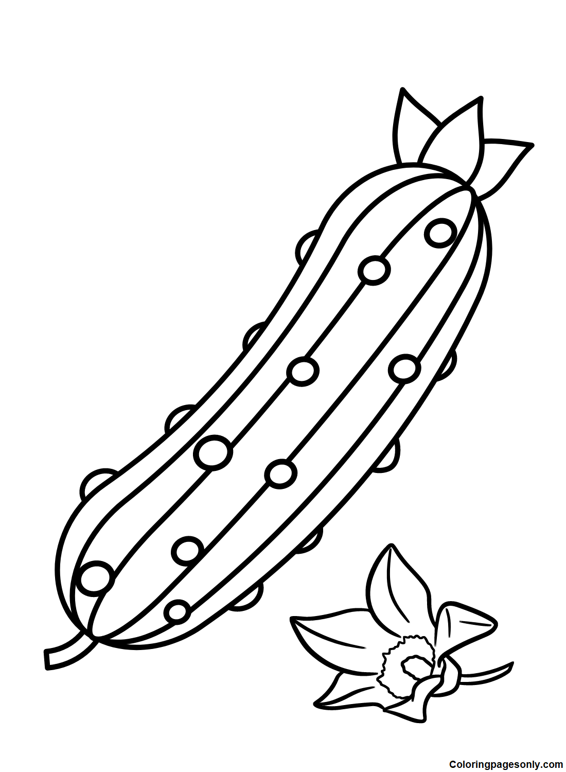Pictures Cucumber Coloring Page