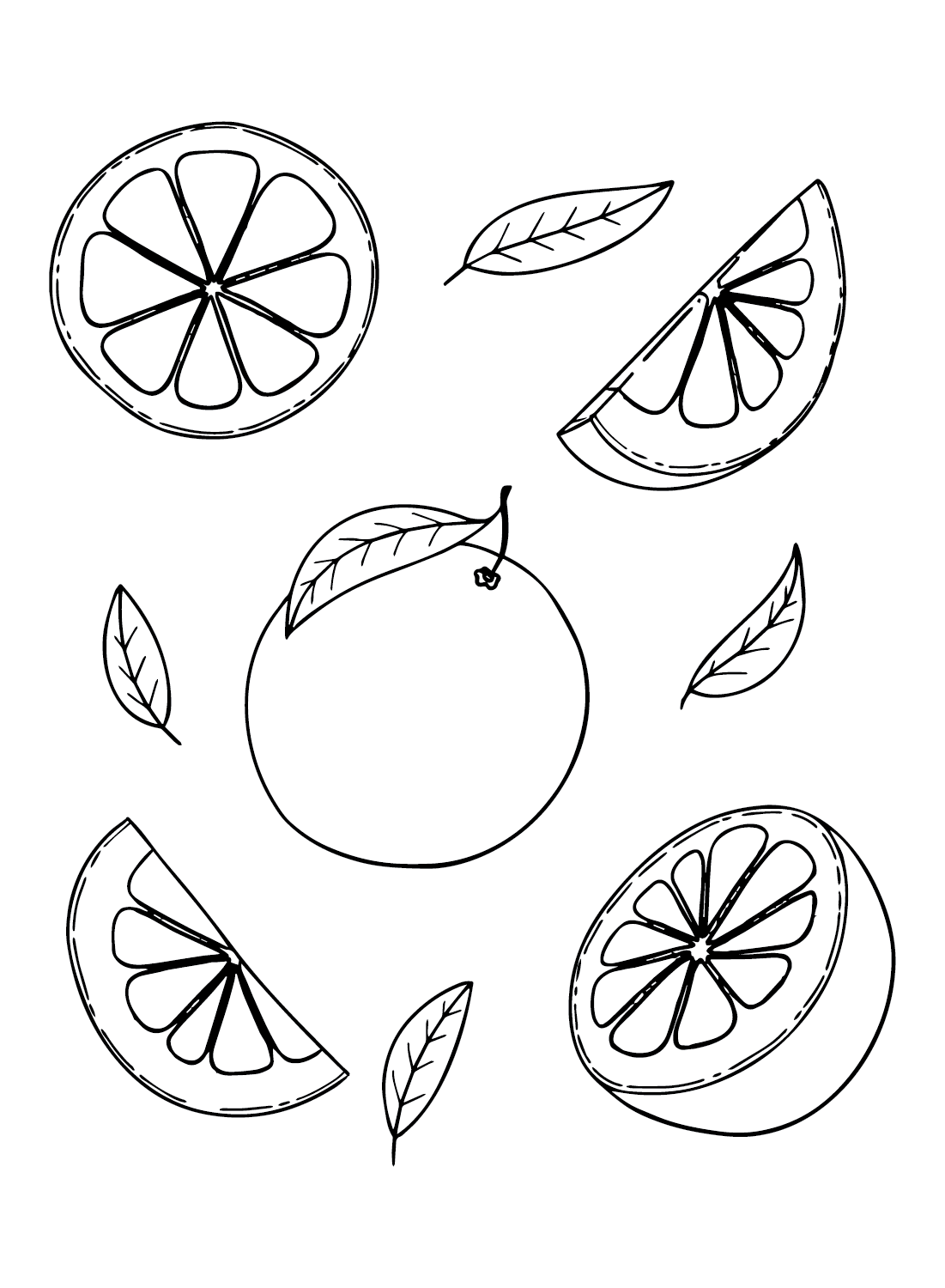 Pictures Grapefruit Coloring Page