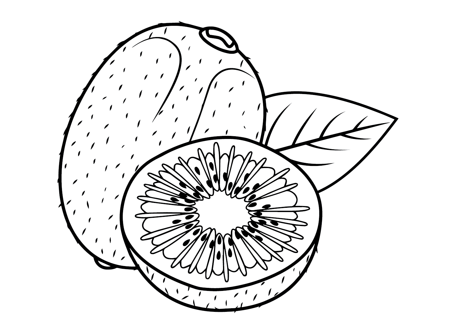 Pictures Kiwi Fruit Coloring Page