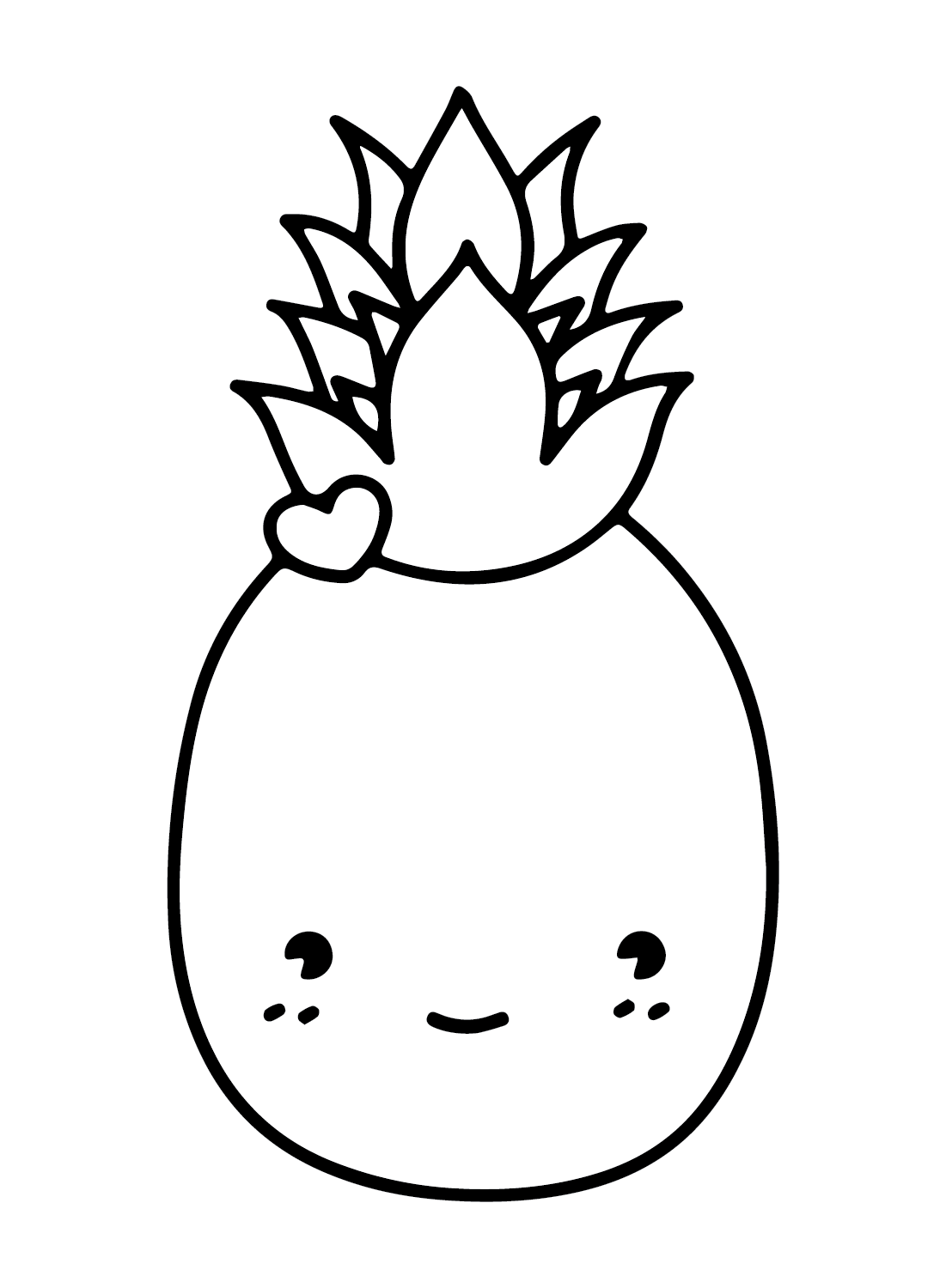 Pineapples Cartoon Coloring Page