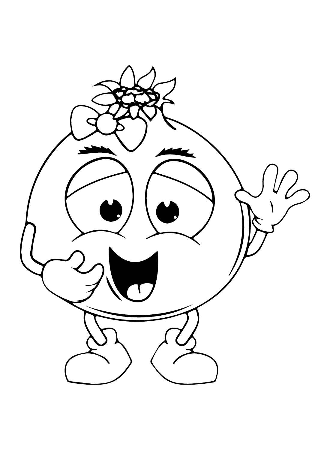 Pomegranate Cute Coloring Page