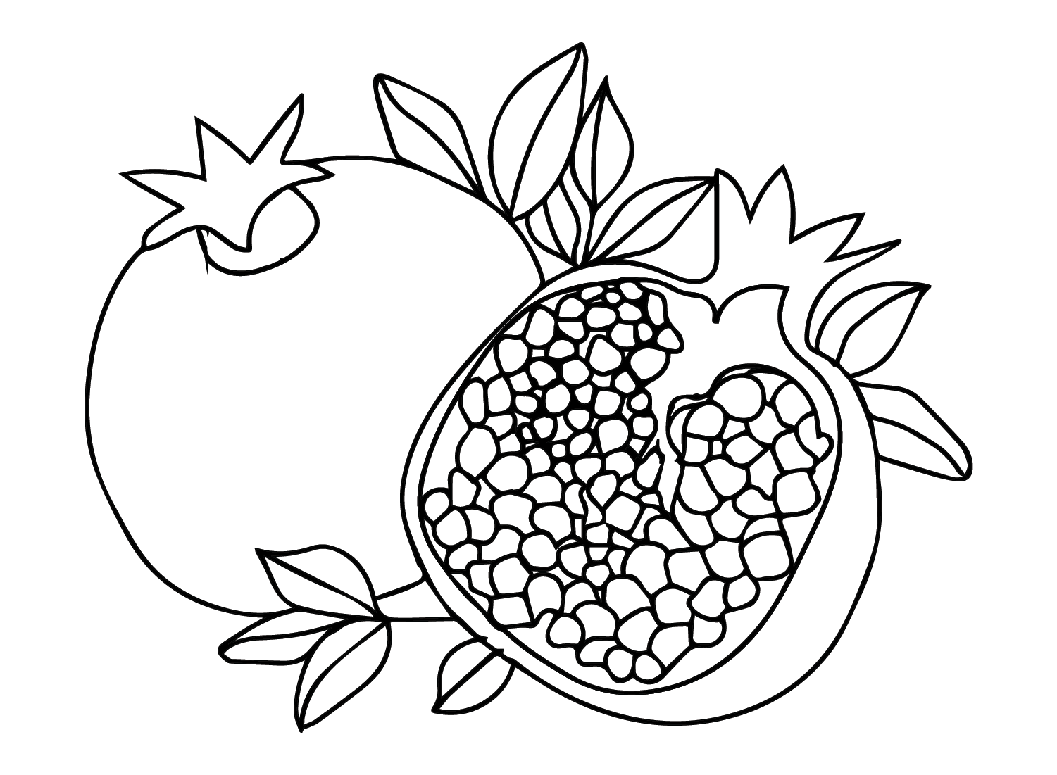 Pomegranate Ripe Coloring Page