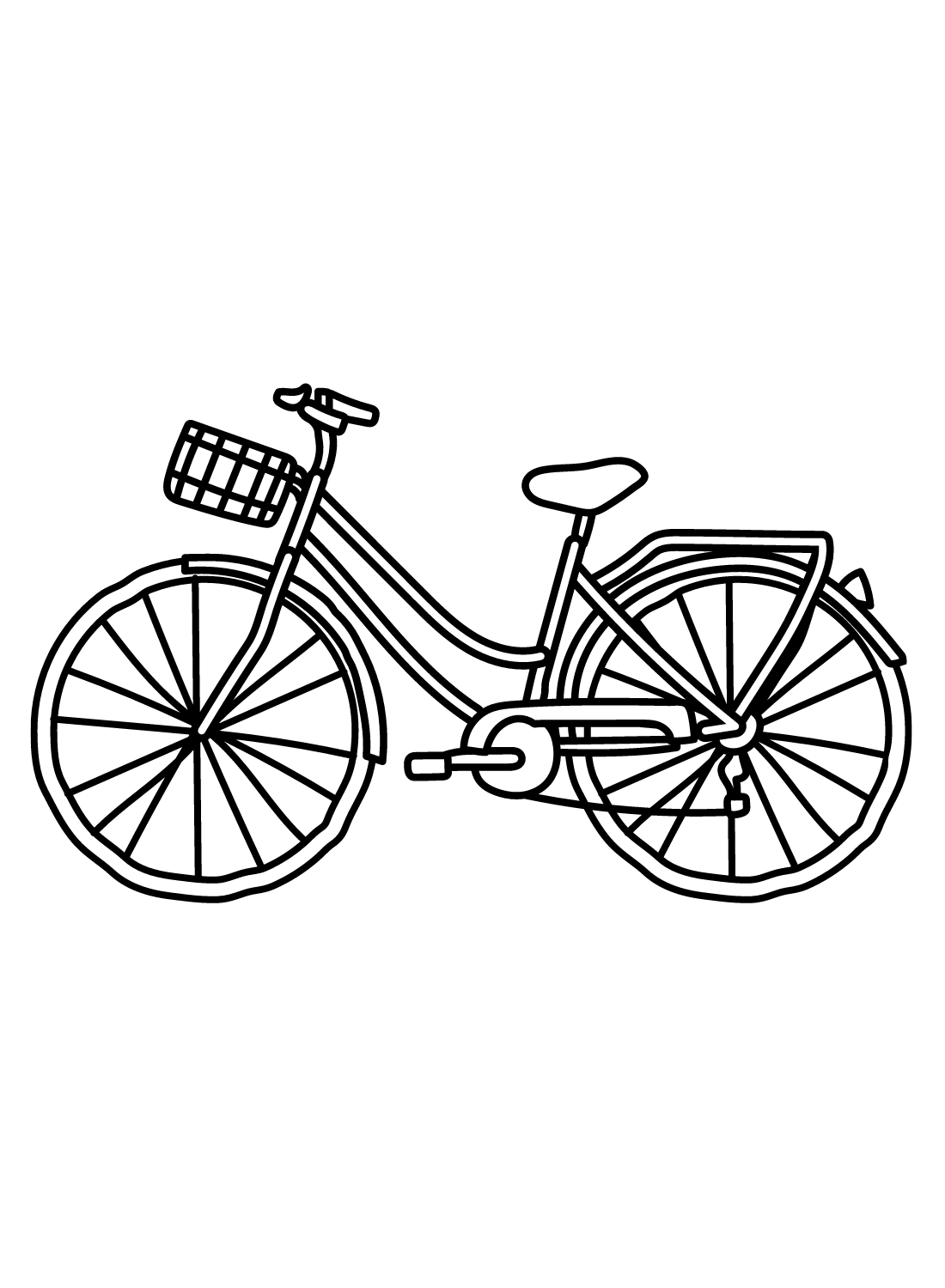 Print Bicycle Coloring Page