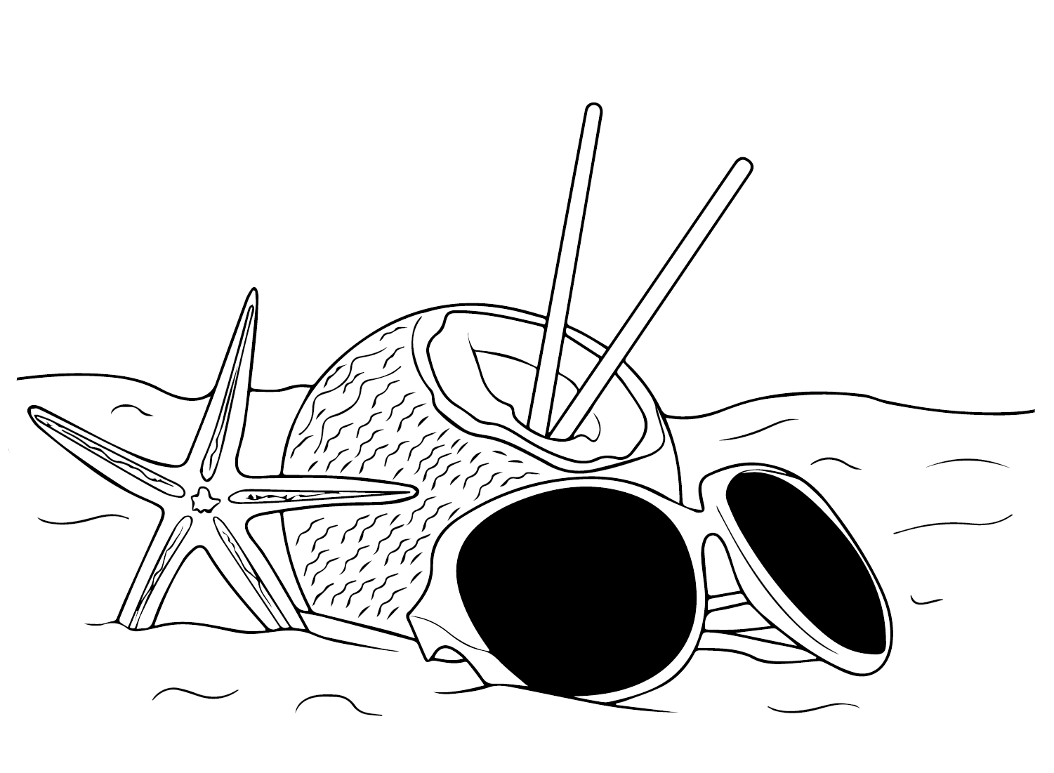 Print Coconut Coloring Page