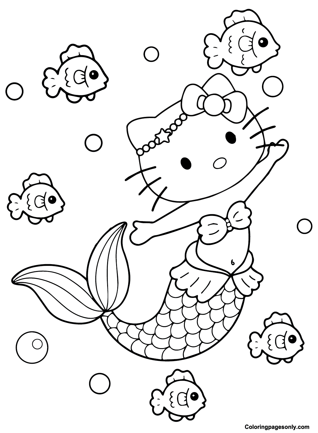 Распечатать Русалочку Hello Kitty из Hello Kitty Mermaid