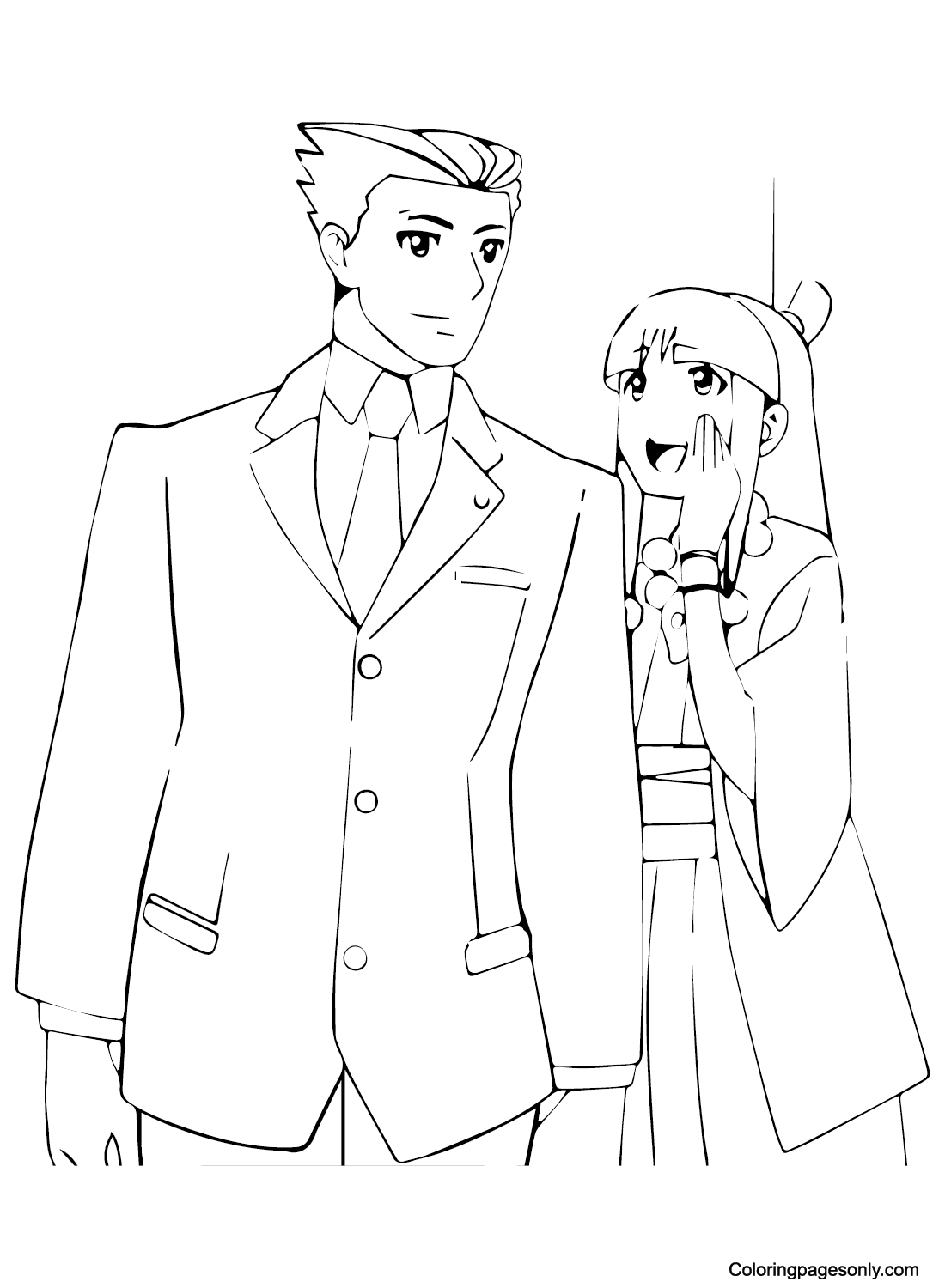 Printable Ace Attorney Coloring Page