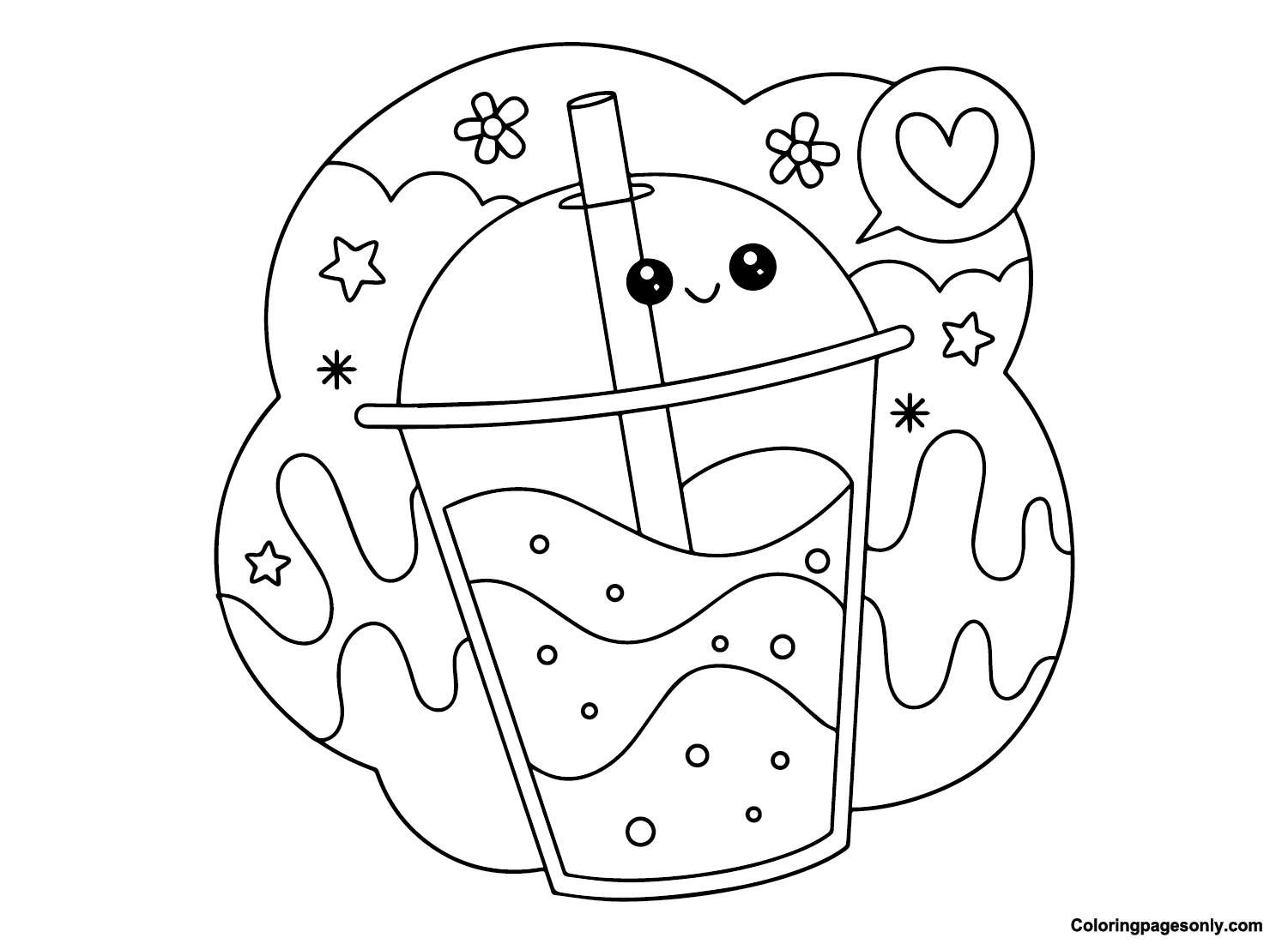 Boba Tea Coloring Pages Coloring Pages For Kids And Adults