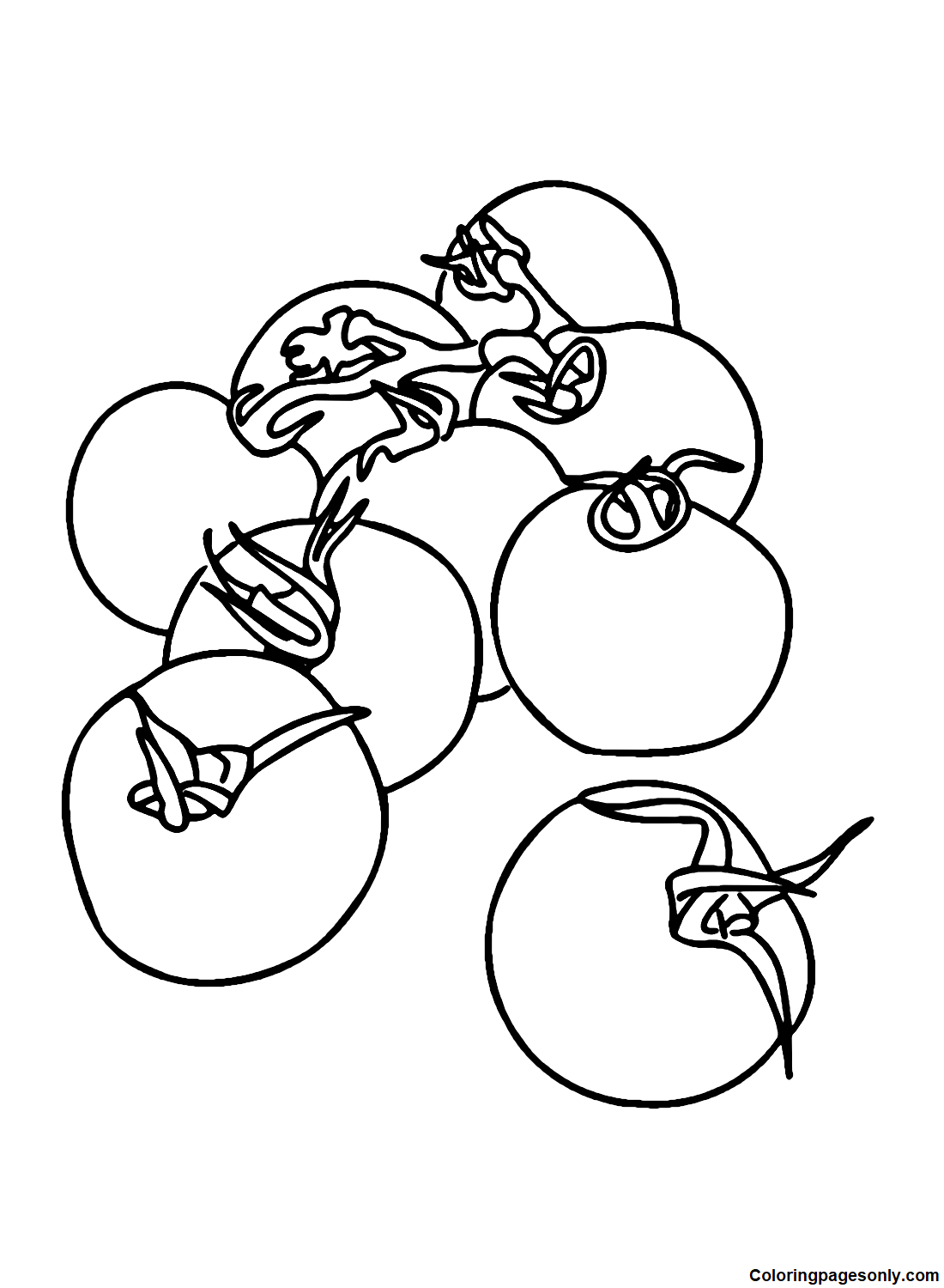 Printable Tomatoes Coloring Page
