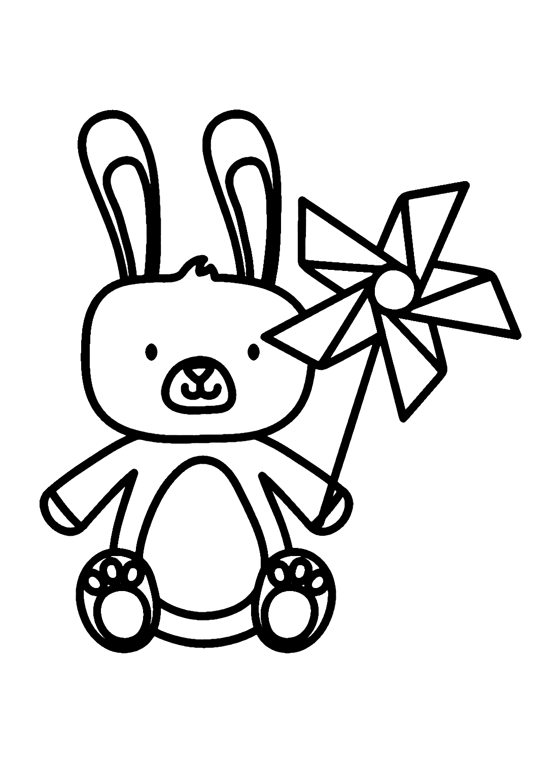 Kaninchen mit Windradspielzeug von Pinwheel