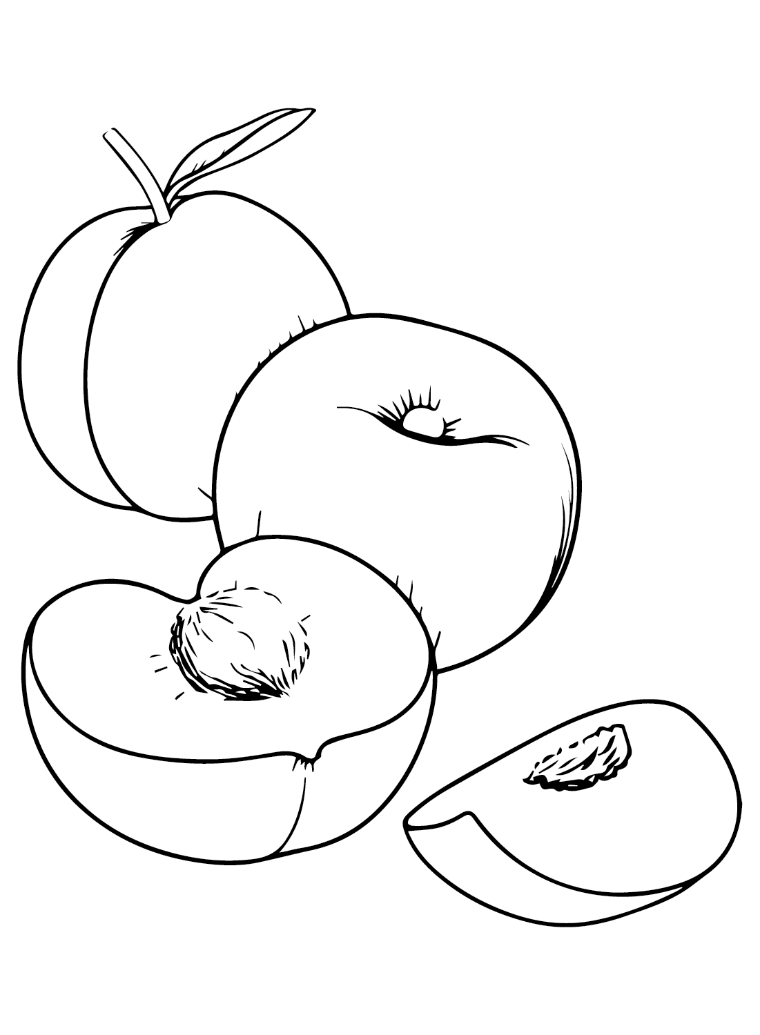 Ripe Nectarine Coloring Page