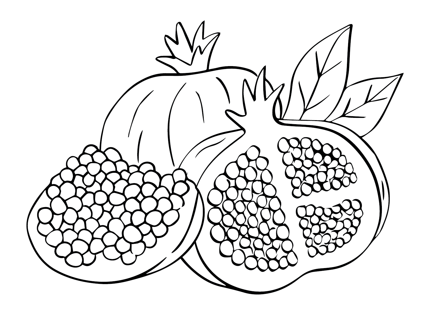 Ripe Pomegranate Coloring Page