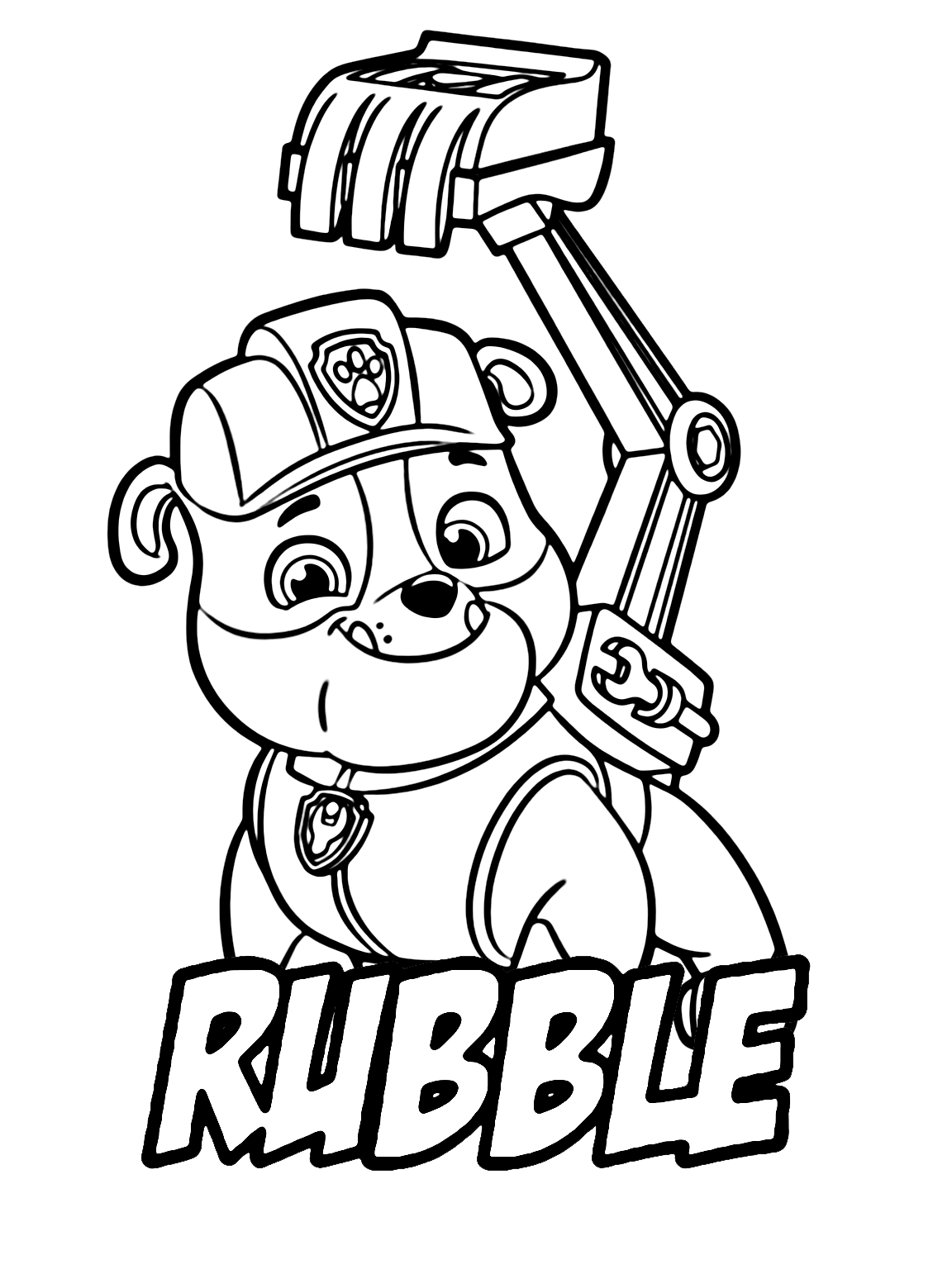 Paw Patrol Rubble coloring page