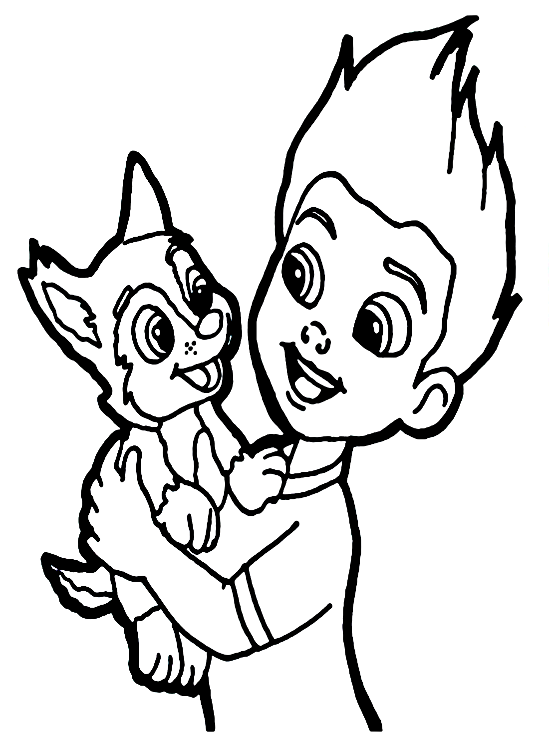 Ryder and Chase Paw Patrol Coloring Page