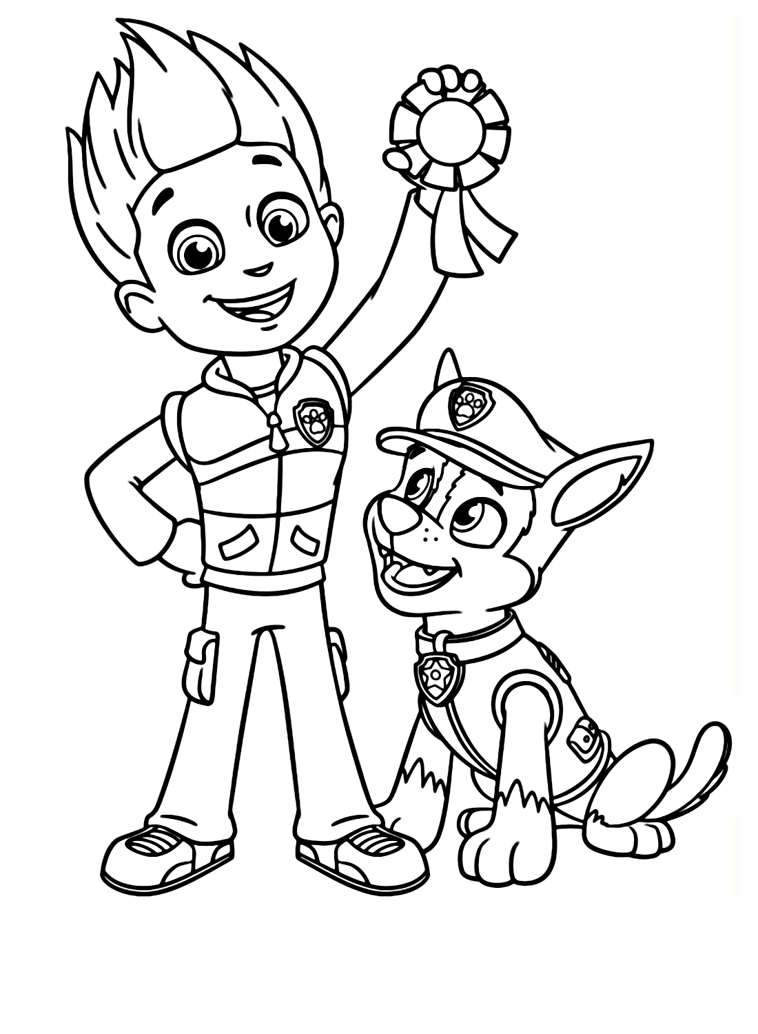 Ryder with Chase Paw Patrol Coloring Pages