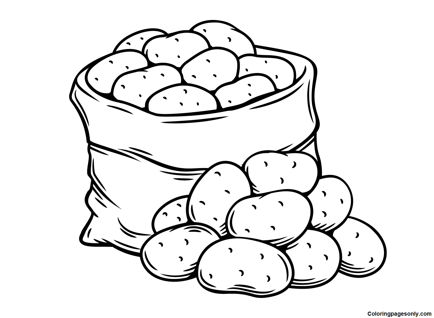 Sack of Potatoes Images Coloring Page