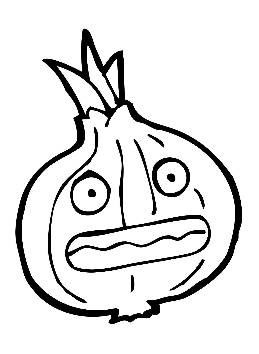 Scared Onion Coloring Page