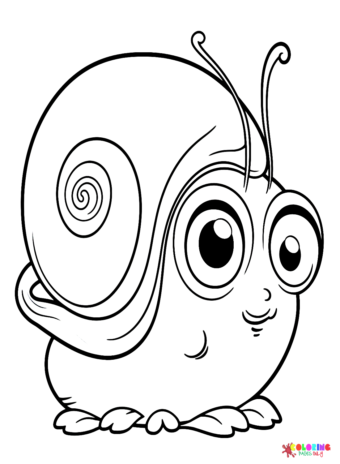 Sea Snail Cartoon Coloring Page