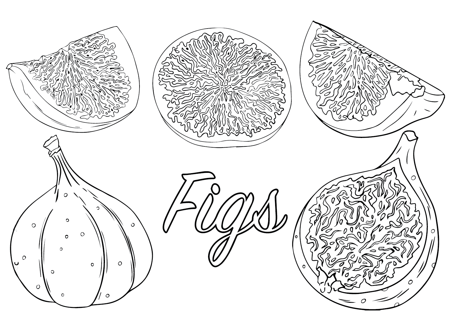 Set of Figs Coloring Page