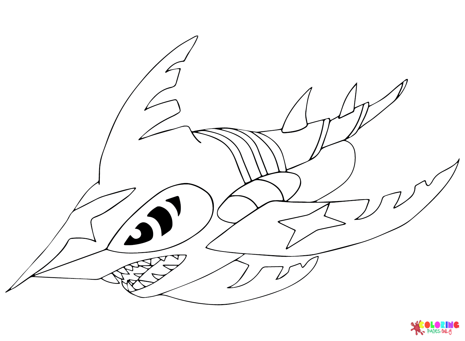 Sharpedo for Kids Coloring Page