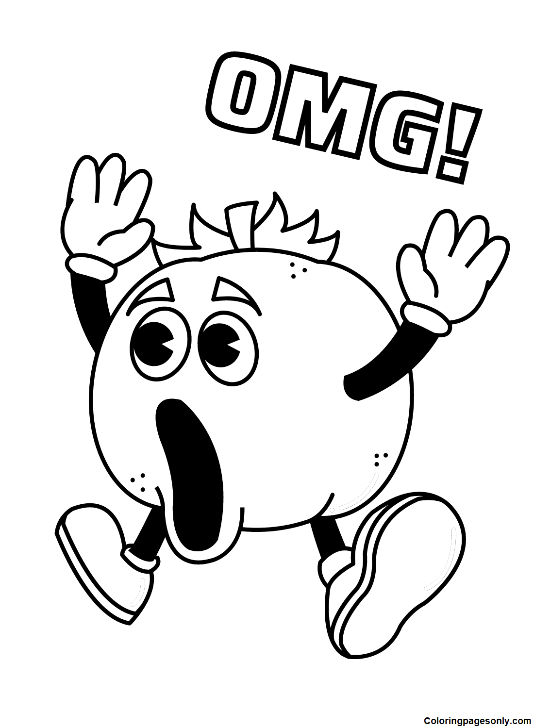 Shocked Tomato Coloring Pages