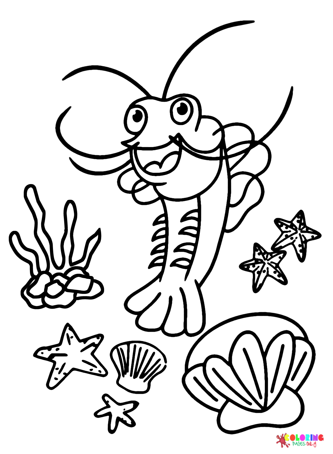 Shrimp Images Coloring Page