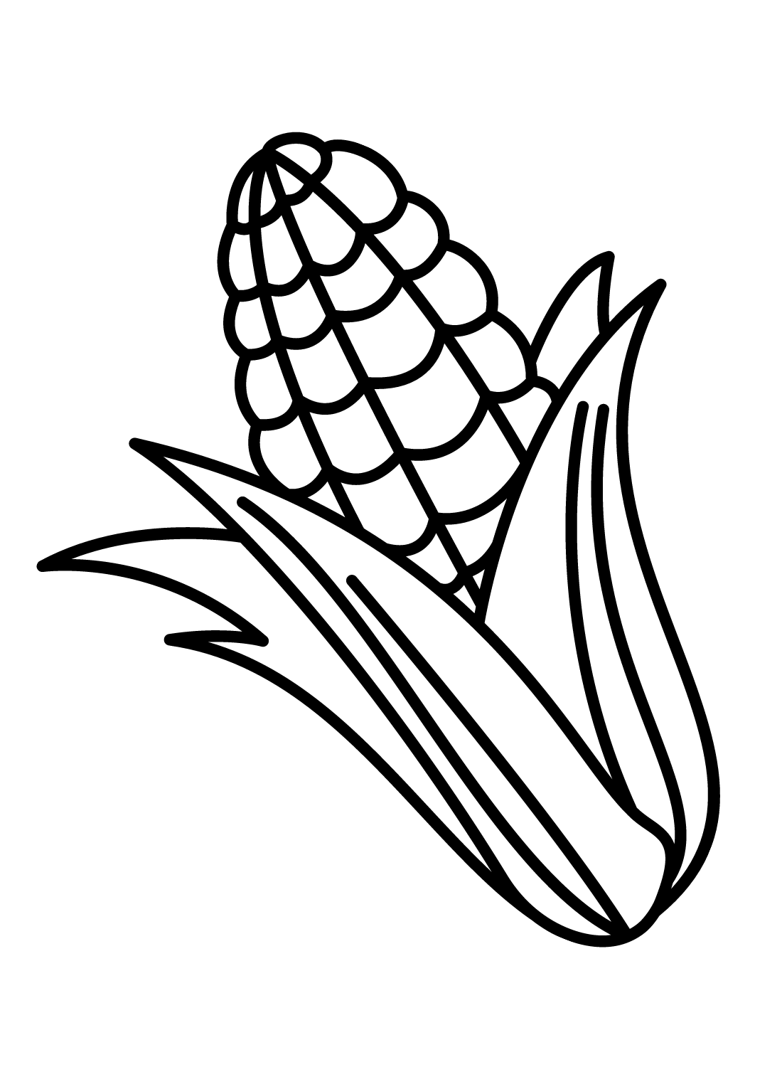 Simple Corn Coloring Pages