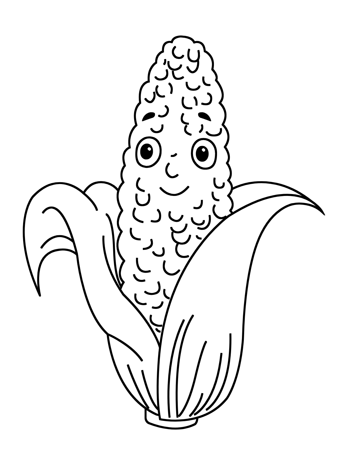 Smiling Corn Coloring Pages