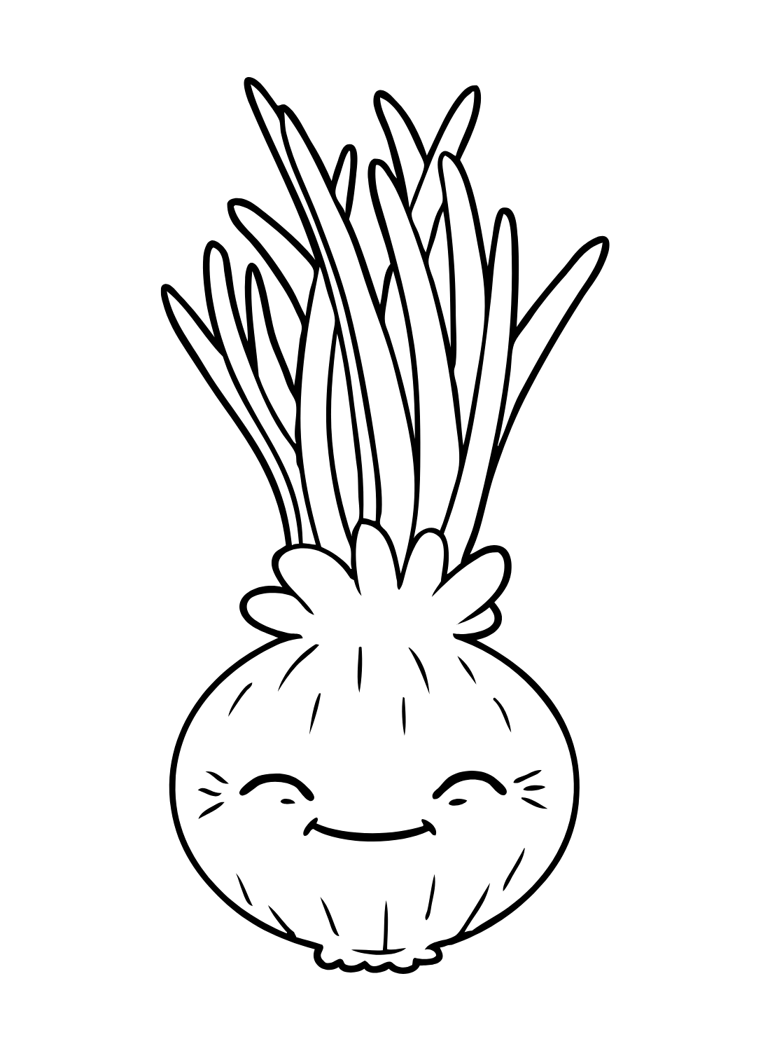 Smiling Onion Coloring Page