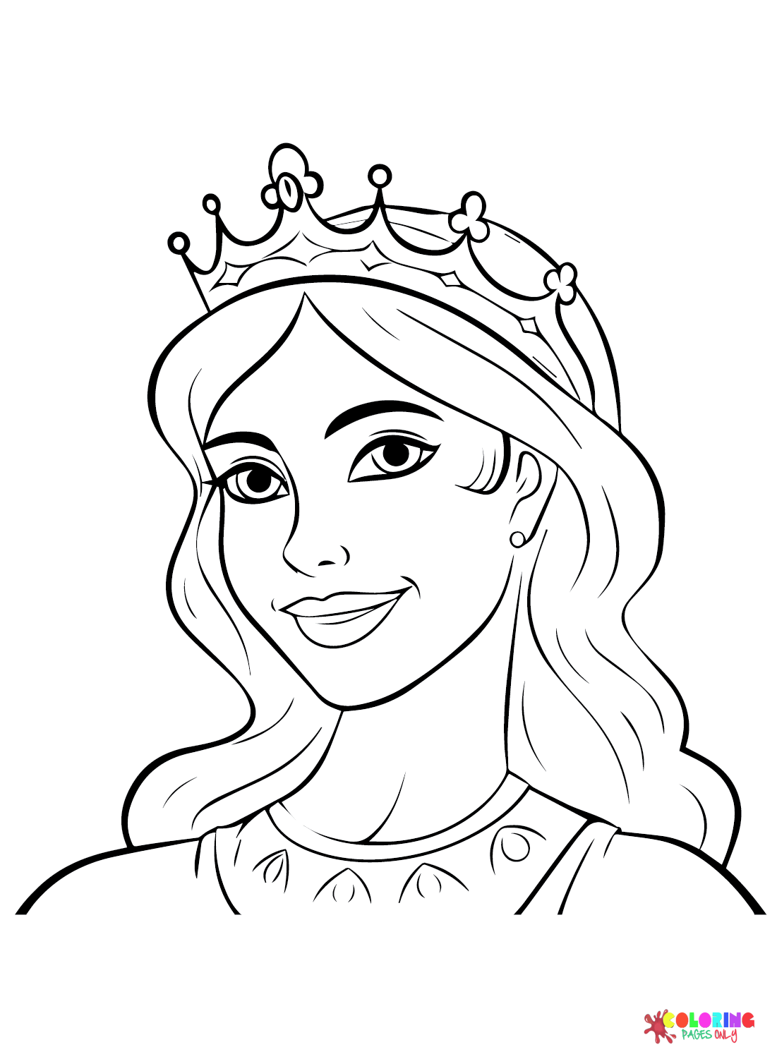Smiling Queen Coloring Page