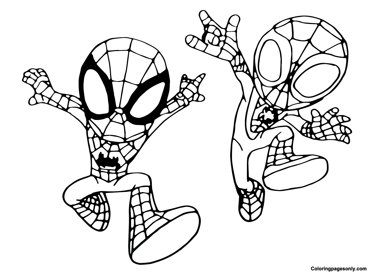 Spidey Characters Coloring Page