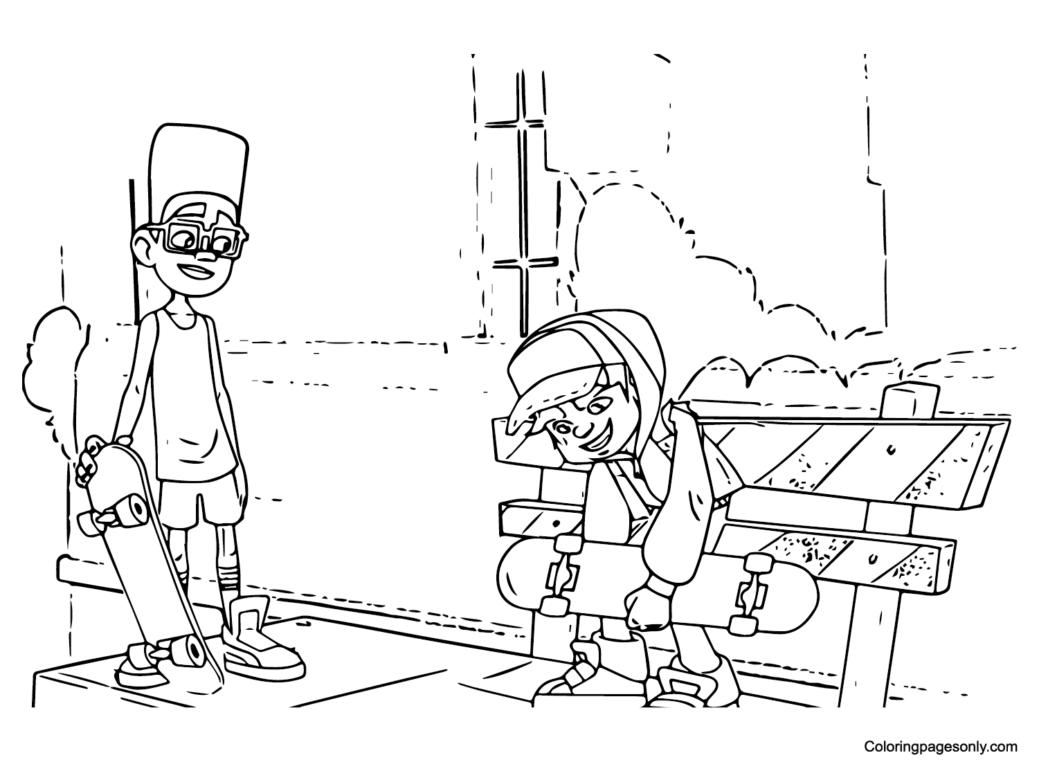 Subway Surfers Jake with Fresh Coloring Page